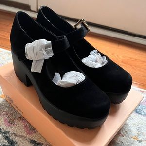 Koi Footwear Vegan Suede Mary Janes Size 8